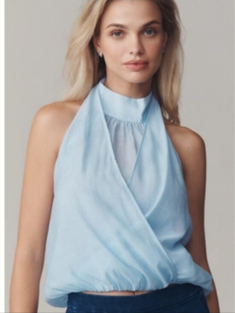 NWT Anthropologie Sky Light Blue Halter Top
